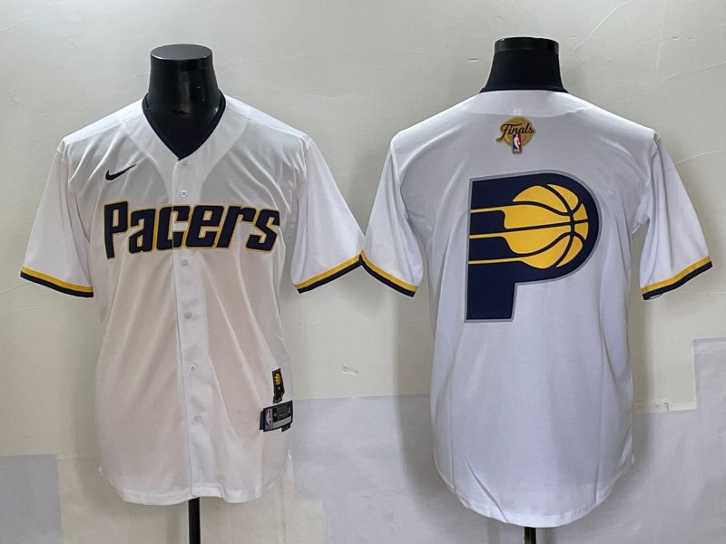 Men 2025 Indiana Pacers Blank White Joint Name NBA Jersey style 10->indiana pacers->NBA Jersey